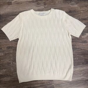 Alfred Dunner Woman’s Ivory Crew Neck Cable Knit Sweater Size S